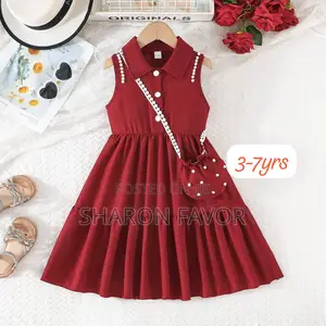 Girls Collared Sleeveless Dresses