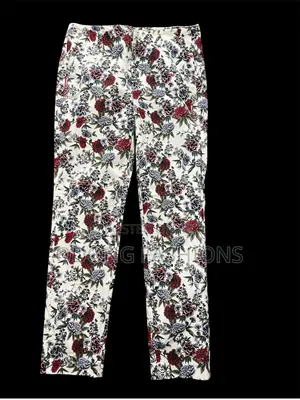Flower Print Mid Waist Pants