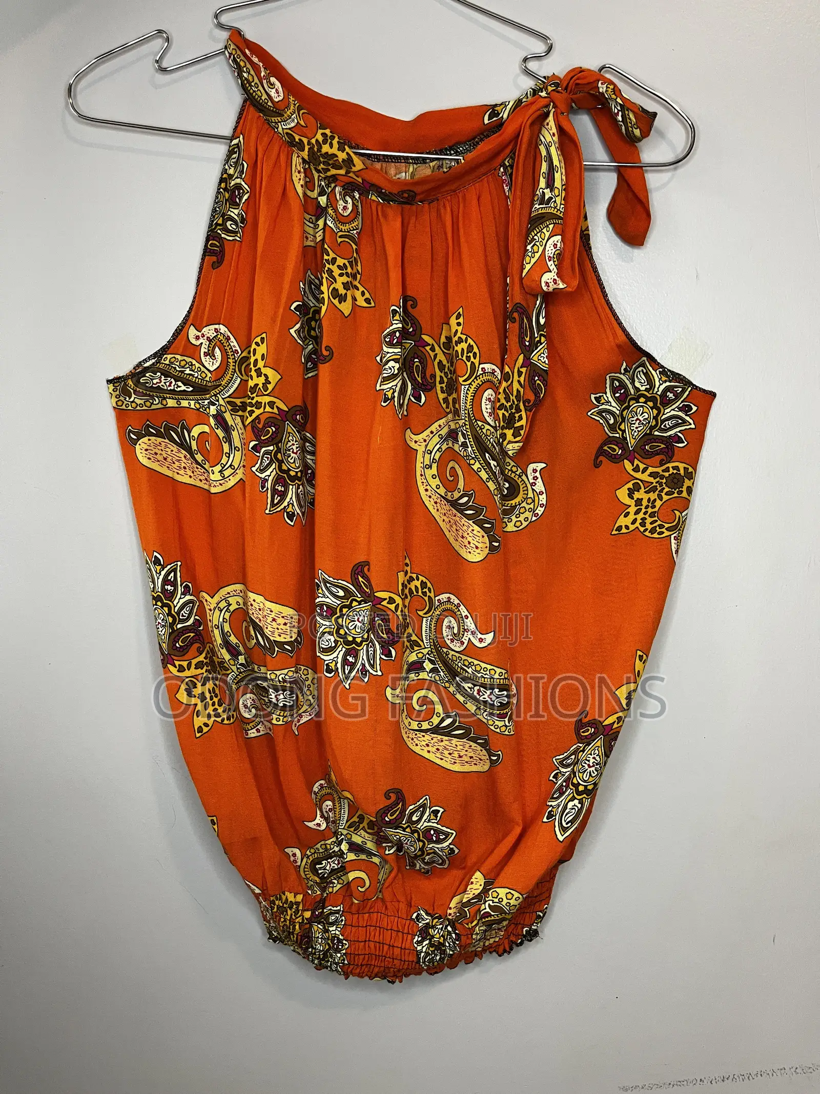 Orange Print Top