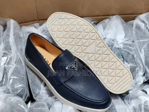 Men's Textured Slipon Loafers _Black Navy Blue
