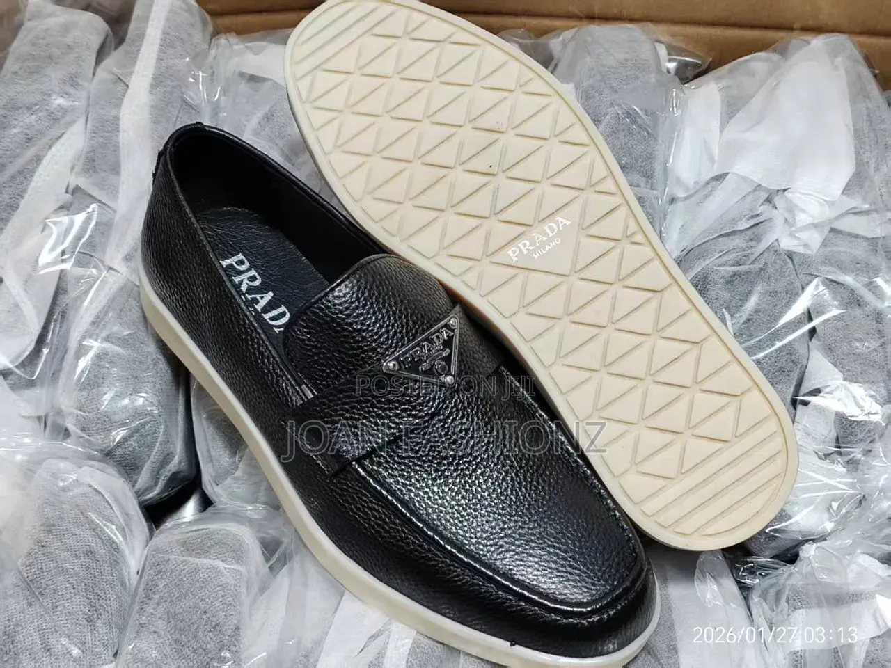 Men's Textured Slipon Loafers _Black Navy Blue