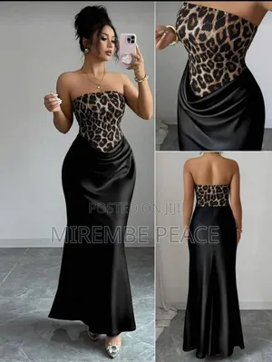 Leopard Print Satin Dresses