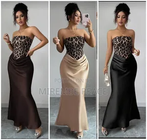 Leopard Print Satin Dresses