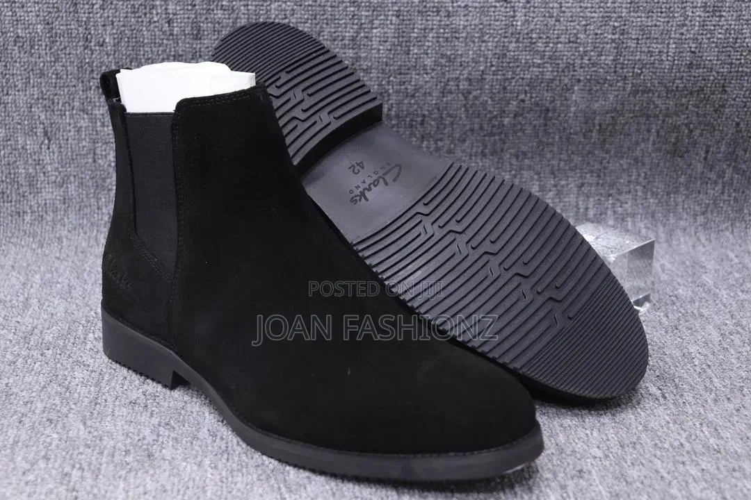 Classic Suede Chelsea Boots_ Black