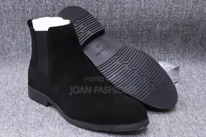 Classic Suede Chelsea Boots_ Black