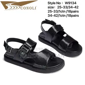 Unisex Children's Open Shoes_black