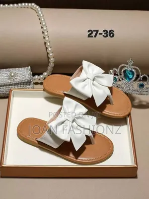 Girls Slip on Butterfly Open Shoes_white