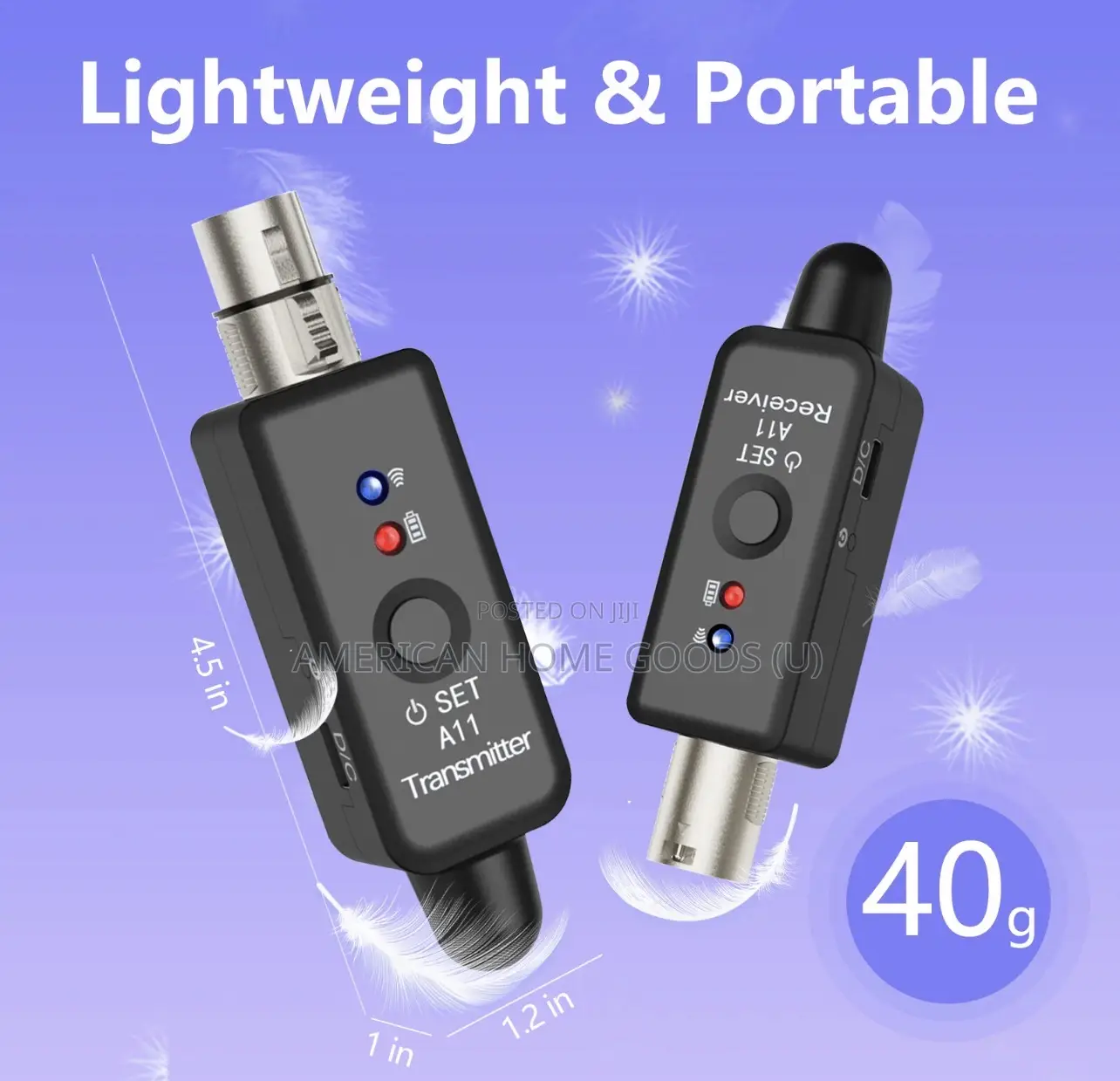 Wireless XLR Microphone System for Dynamic Microphone Pa System/Mixer