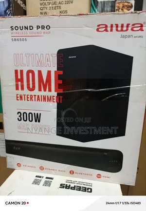 Aiwa Sb6505 Wireless Sound Bar With Subwoofer. Sound Bar