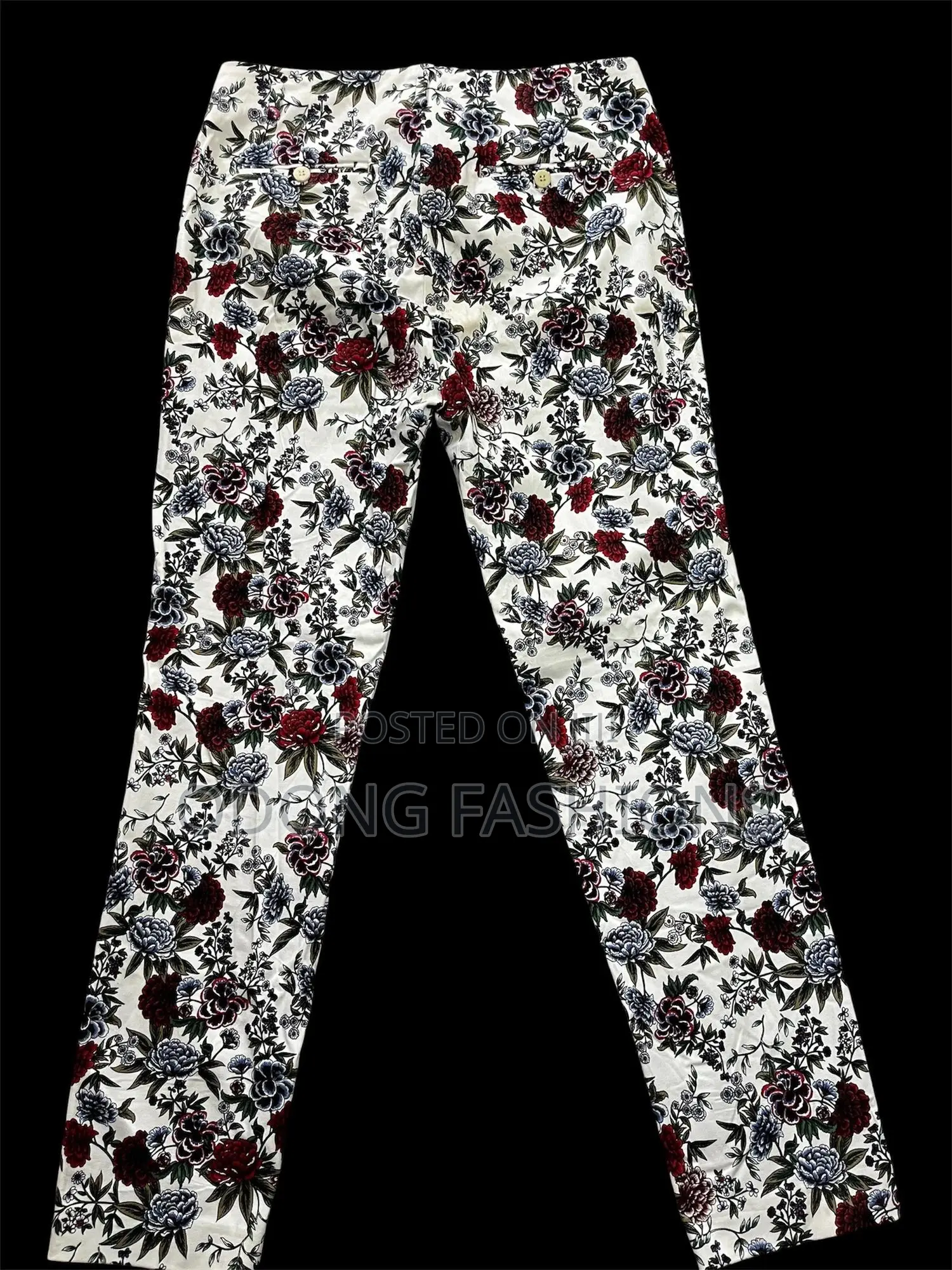 Flower Print Mid Waist Pants