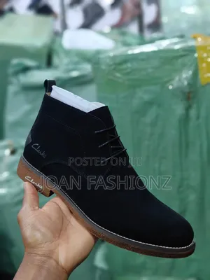 Classic Lace Up Suede Boots -Black