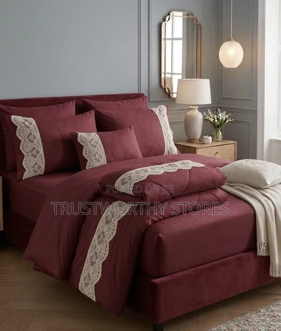 Maroon Lace Duvet. {5by6, 6by6 and King Size}