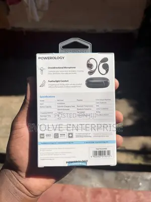 Powerology Nammos Open-Ear Earbuds - Matte Black