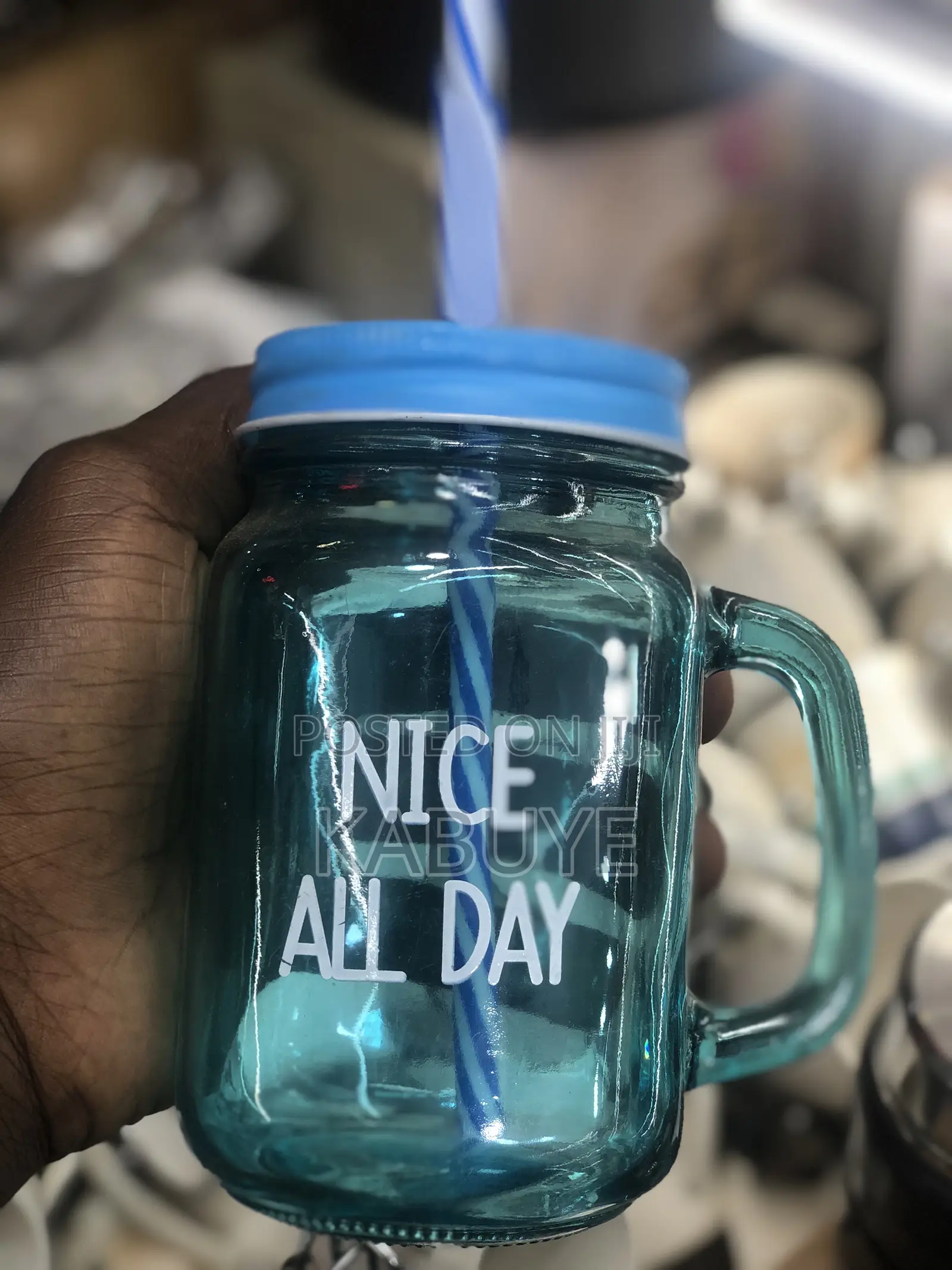 Glass Mason Jar Mug