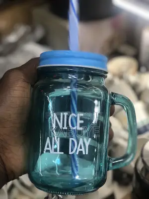 Glass Mason Jar Mug