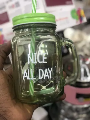 Glass Mason Jar Mug