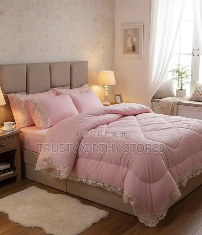 Cotton Pink Duvet - 6piece (5x6, 6x6 and King Size)