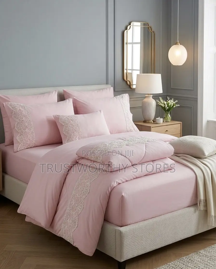 Cotton Pink Duvet - 6piece (5x6, 6x6 and King Size)