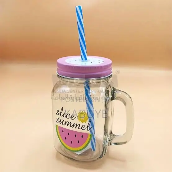 Glass Mason Jar Mug
