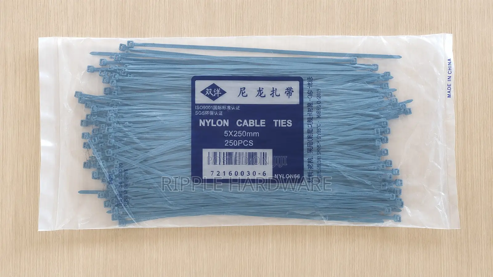 5 X 250mm 250 Pcs Black Nylon Cable Ties Heavy Duty Zip Ties Kampala