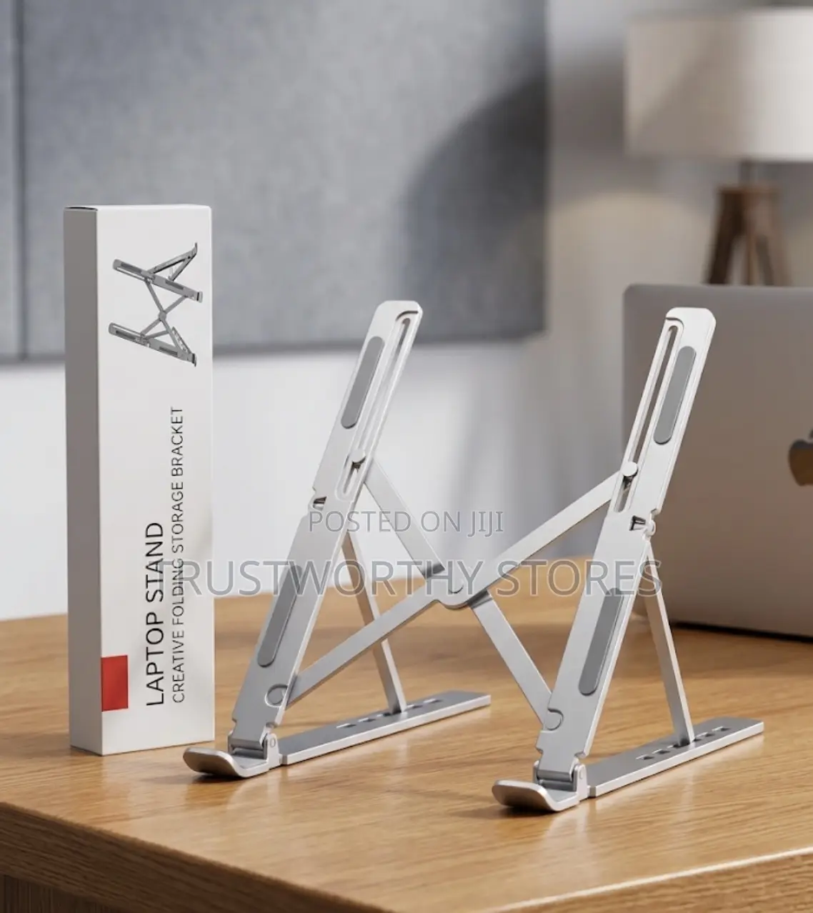 Foldable And Adjustable Metallic Laptop Stand