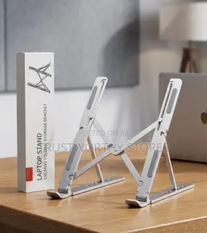Foldable And Adjustable Metallic Laptop Stand