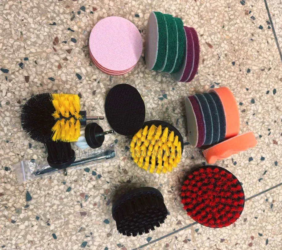 Drill Brush Attachments Car Detailing Brush Kit With Scrub Sponges