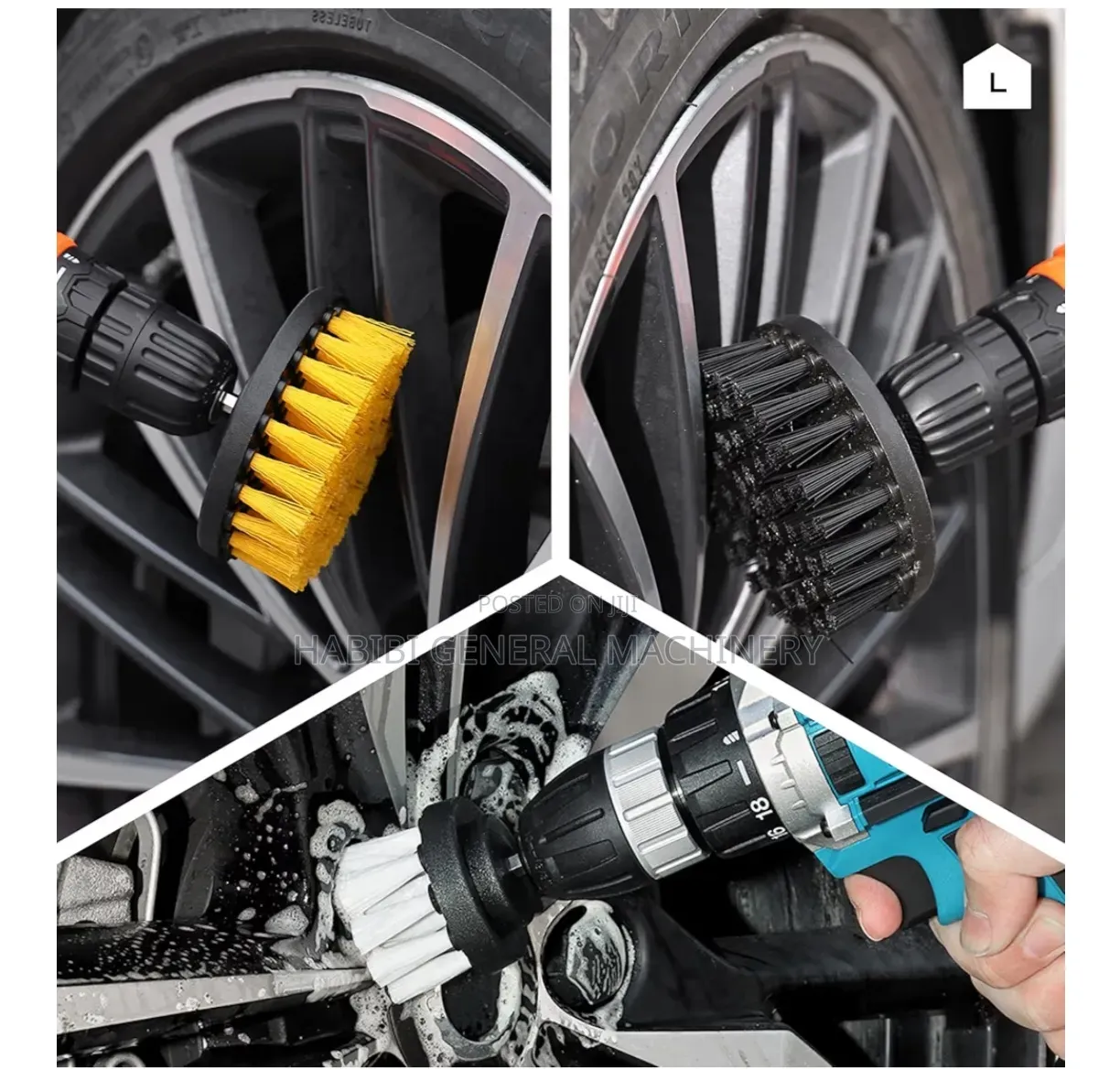 Drill Brush/Sponge Pads Attachments Car Detailing/Cleaning Kit