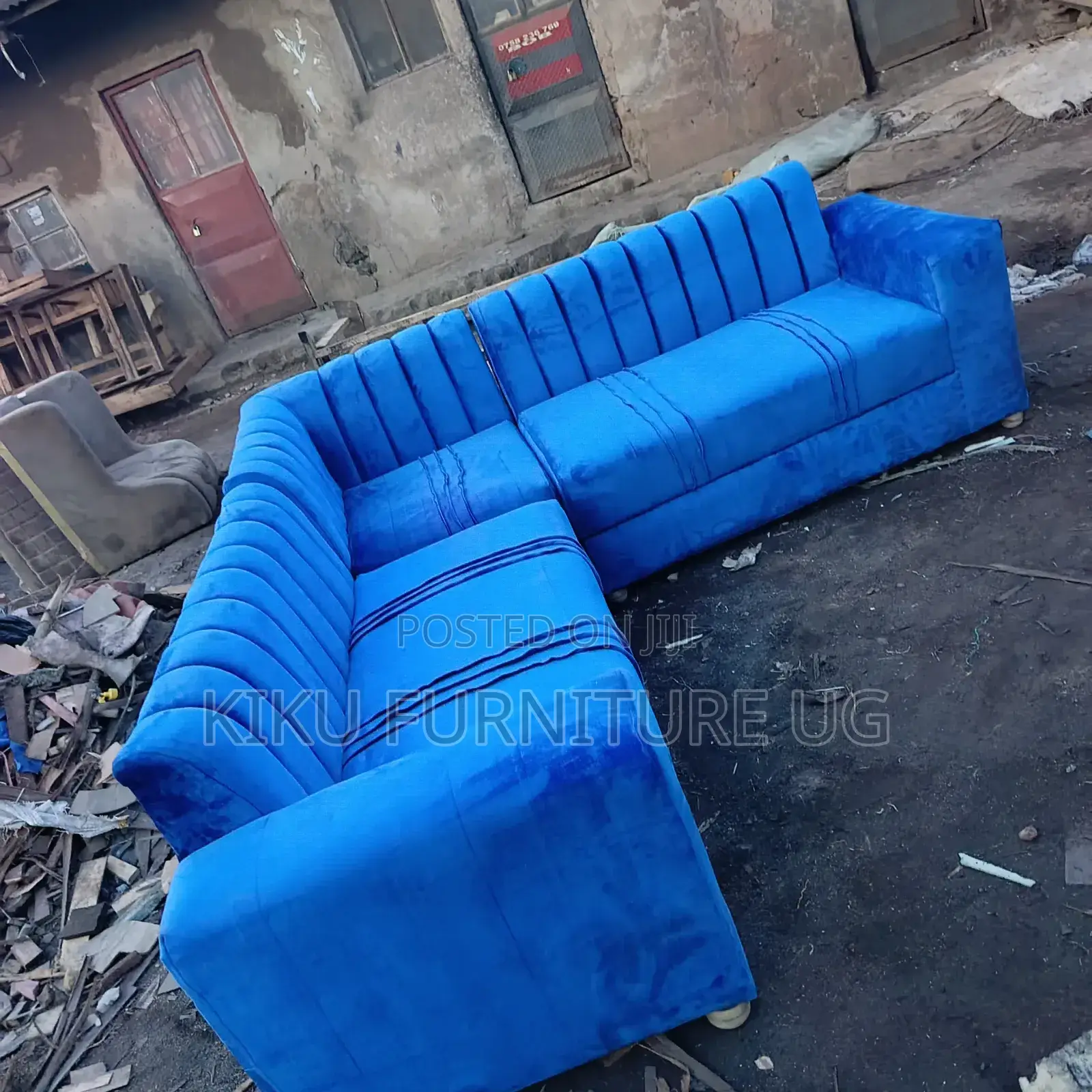Blue 5 Seater L Sofa on Market