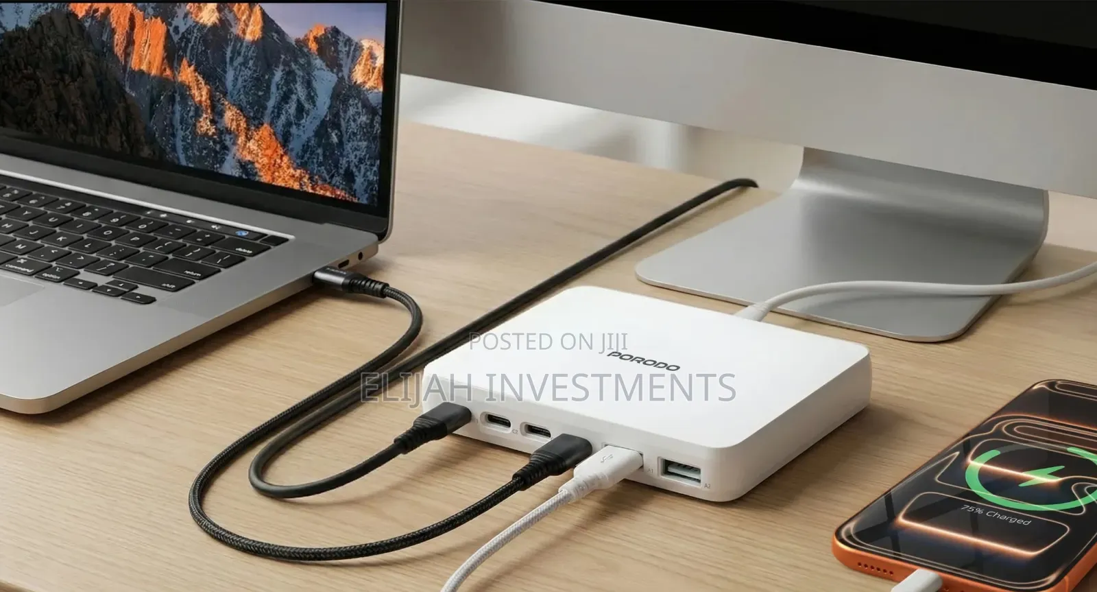 Porodo Velora 100w 4x Usb-c 2x Usb-a Gan Wall Charger