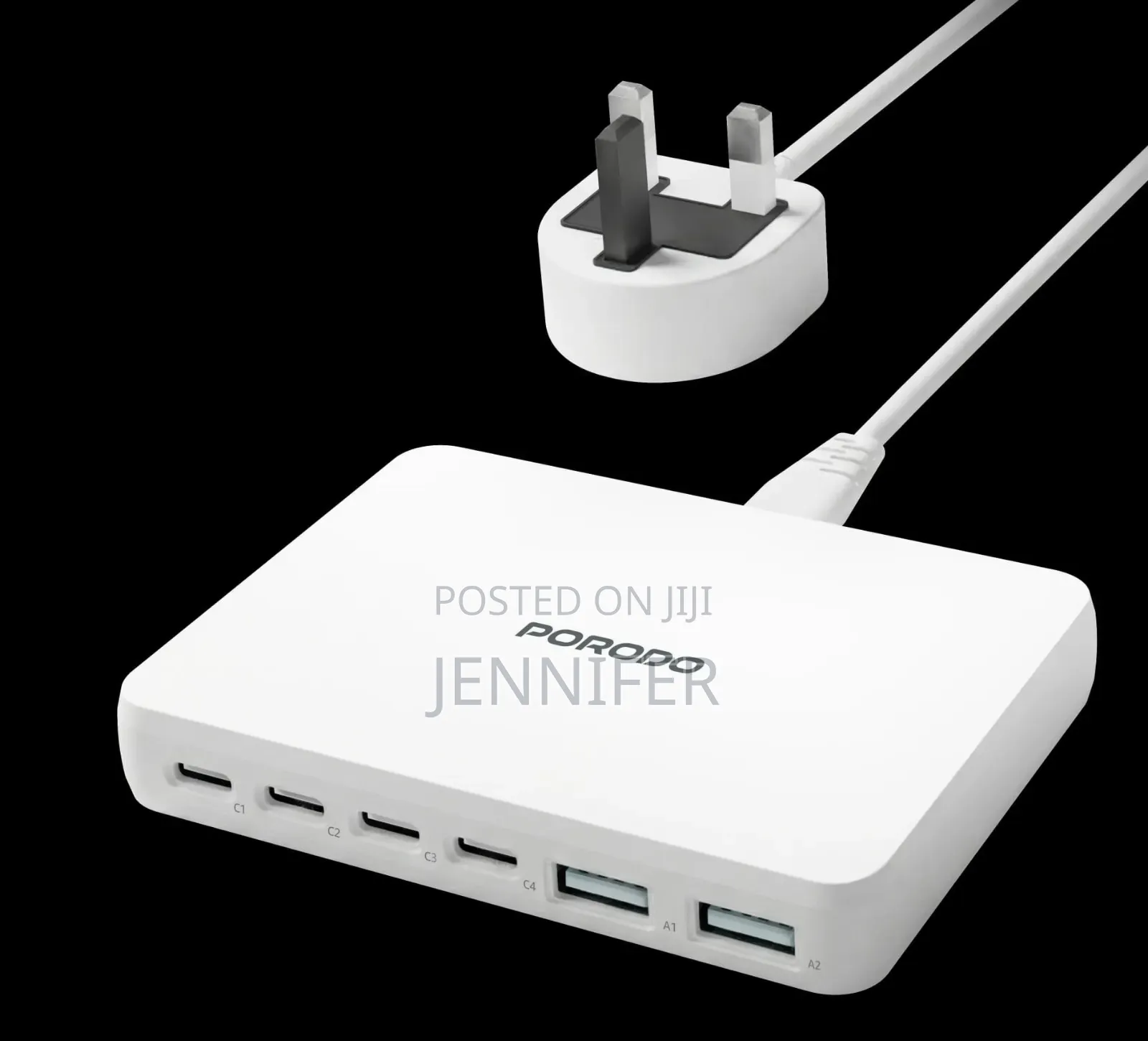 Porodo Velora 100w 4x Usb-C 2x Usb-a Gan Wall Charger