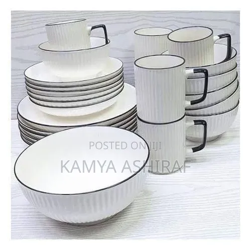 24-Piece Cream Ceramic Dinner Set Features