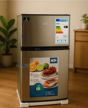 Adh 120 Litres Defrost Double Door Top Freezer Fridge - Silver/Blue .