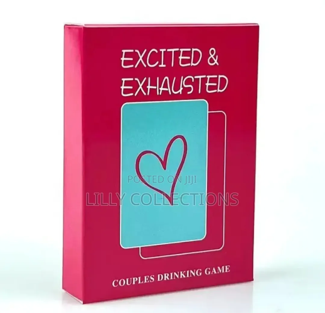 Excited and Exhausted Couple Drinking Cards