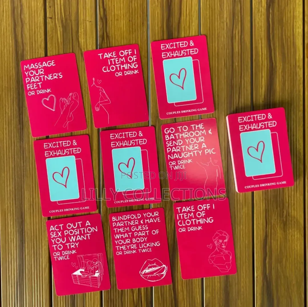 Excited and Exhausted Couple Drinking Cards