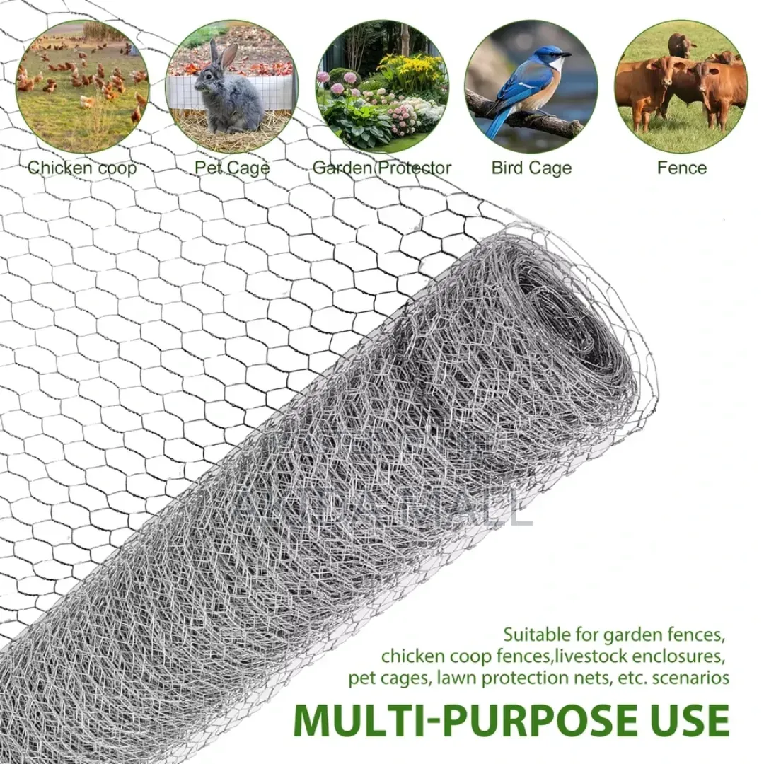 6ftx25mtrs Galvanized Steel Chicken Wire Mesh For Poultry Fencing