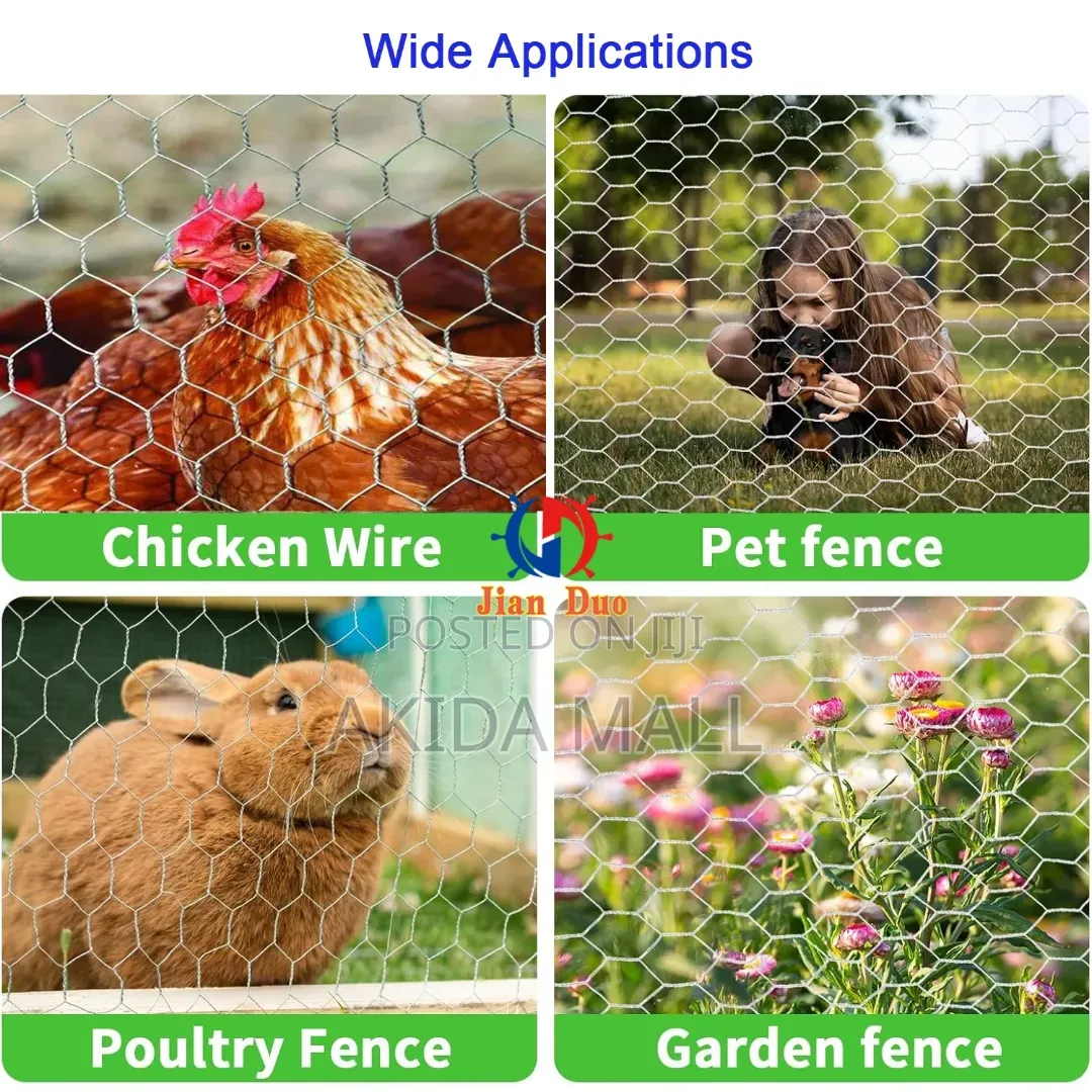 6ftx25mtrs Galvanized Steel Chicken Wire Mesh For Poultry Fencing