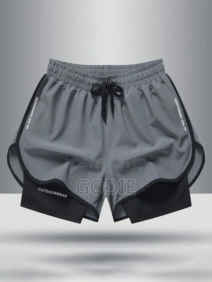 2in1 Outdoorwear Unisex Running Shorts With Built-in Compression Liner