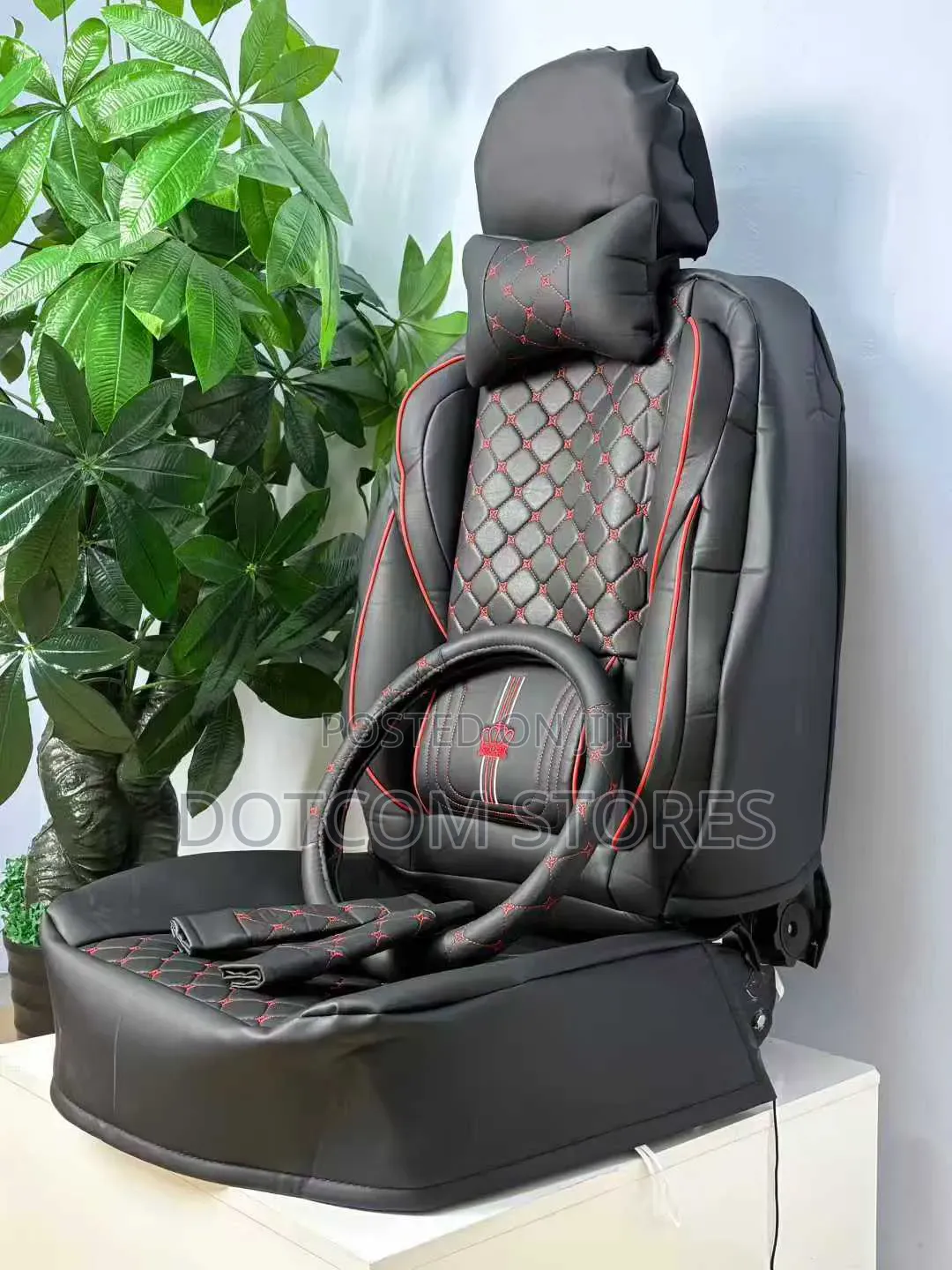 Premium Quilted Faux Leather Car Seat Cover Set