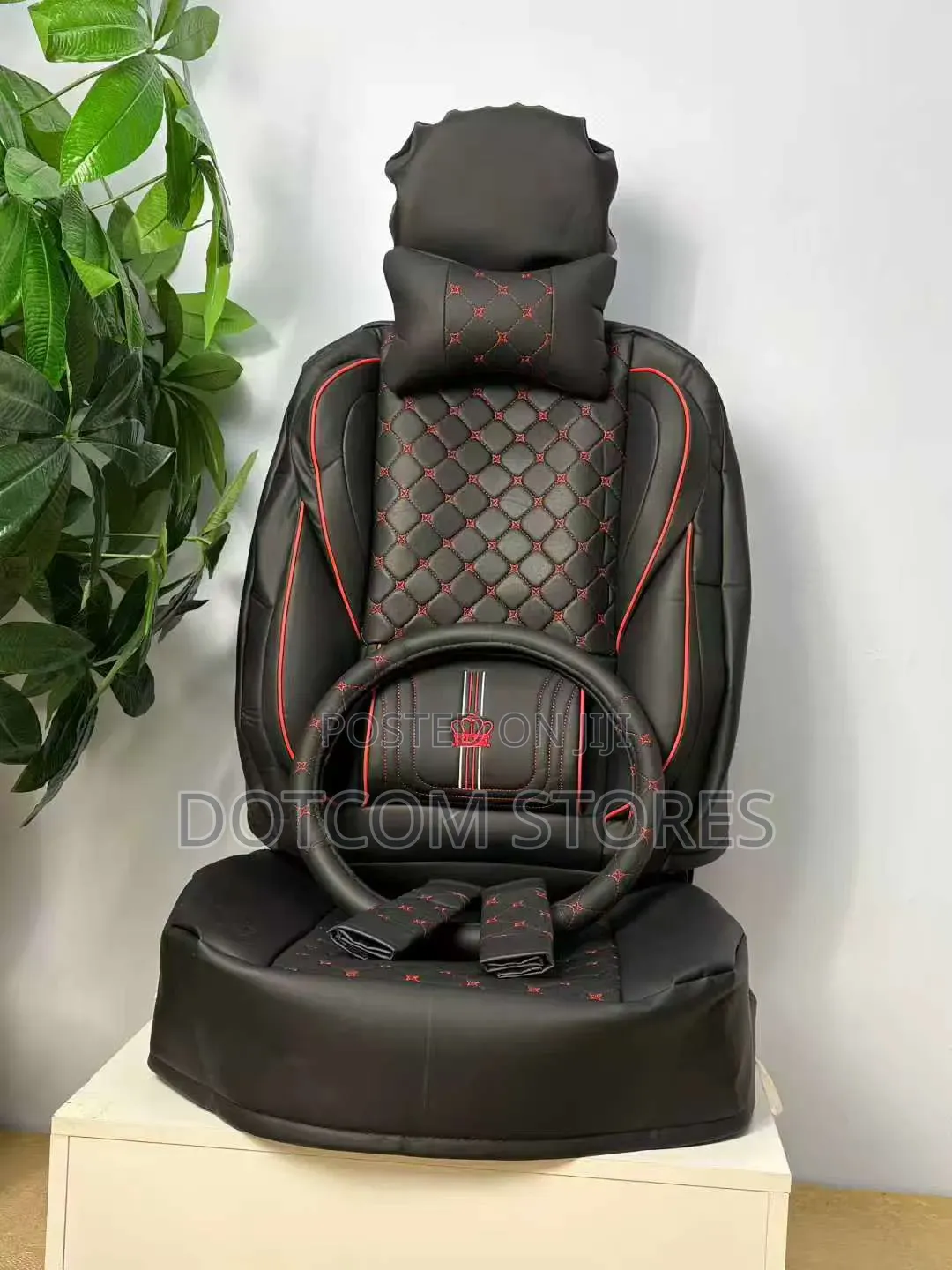 Premium Quilted Faux Leather Car Seat Cover Set