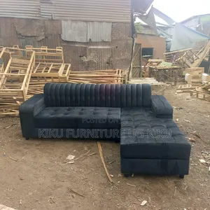 Achieve Black L Sofa