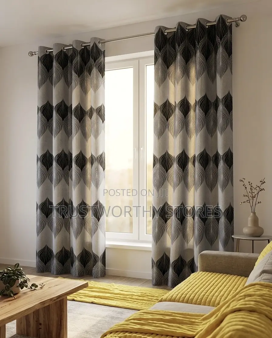 3piece Designed Curtains (2 Curtains and 1 Net)