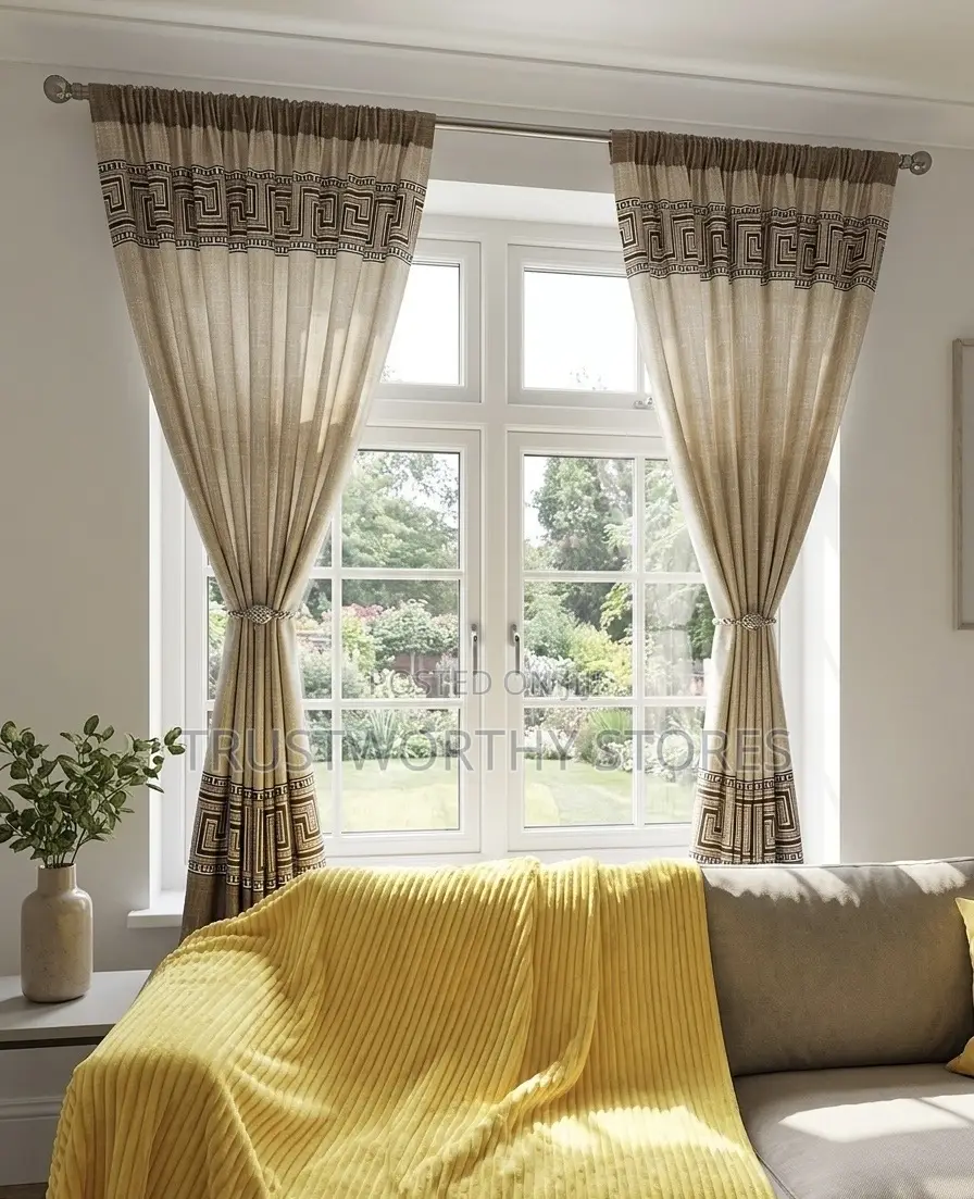 3piece Ring Designed Curtains (2curtains and 1 Net)
