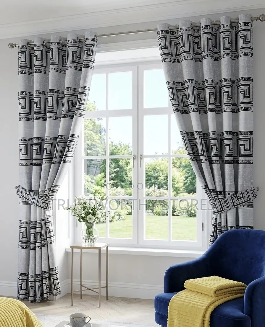 2 Curtains of 1.5m Wide Each Curtain and 1 Net of 3m Wide