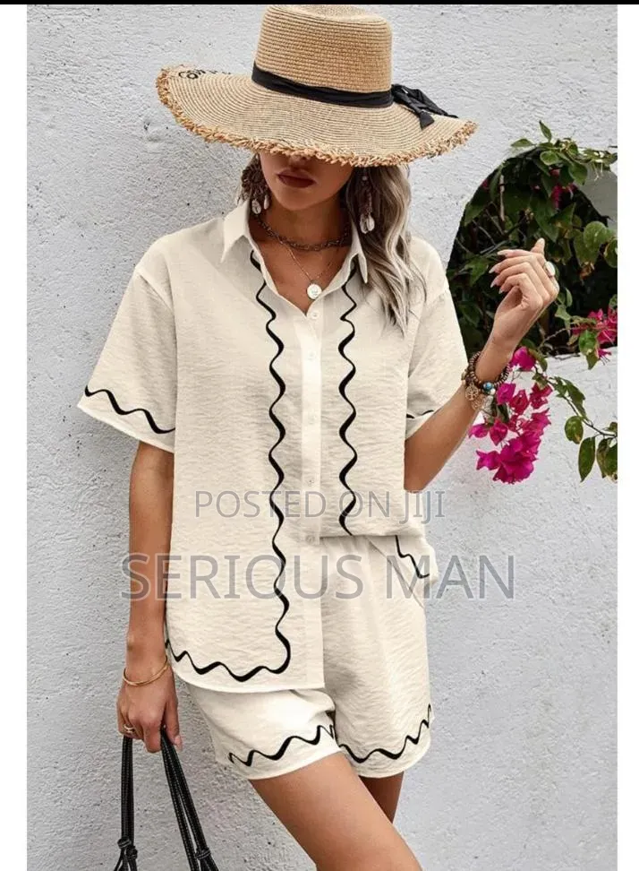 Petal Pup Wilson Rickrack Trim Cotton Shirt Shorts Set
