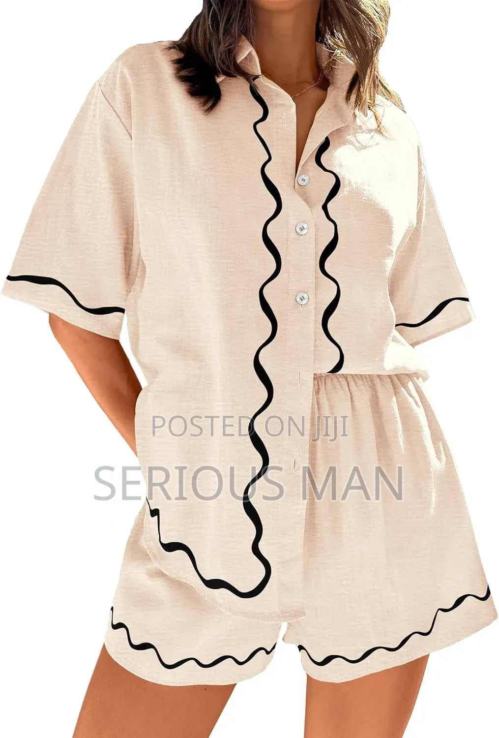 Petal Pup Wilson Rickrack Trim Cotton Shirt Shorts Set
