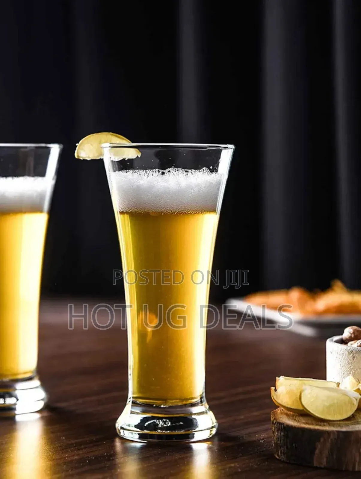 6 Piece Set of Clear Long Cocktail Juice Glasses