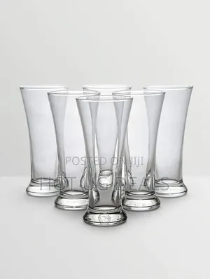 6 Piece Set of Clear Long Cocktail Juice Glasses