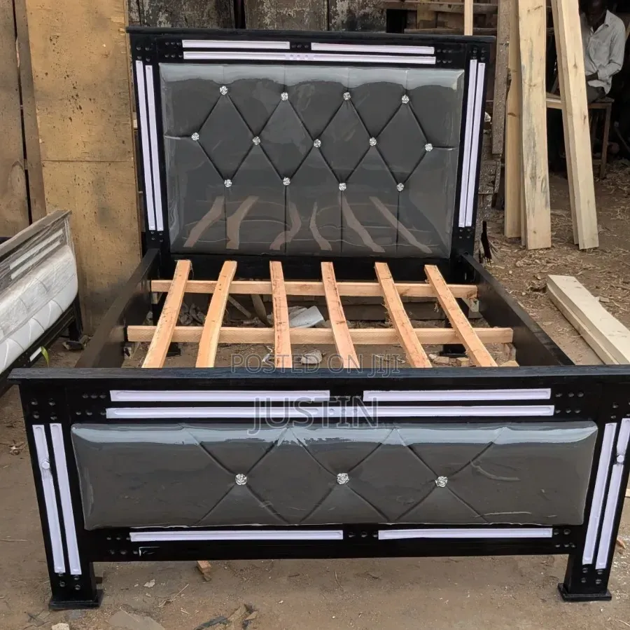 Black and White Leather Beds