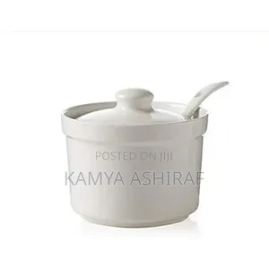 White Ceramic Sugar Bowl